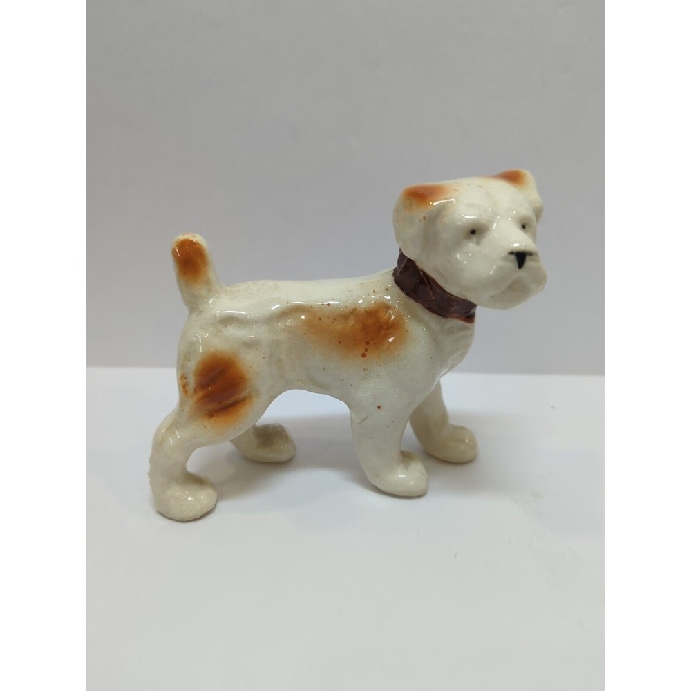 Vintage porcelain Terrier dog figurine small made in Japa